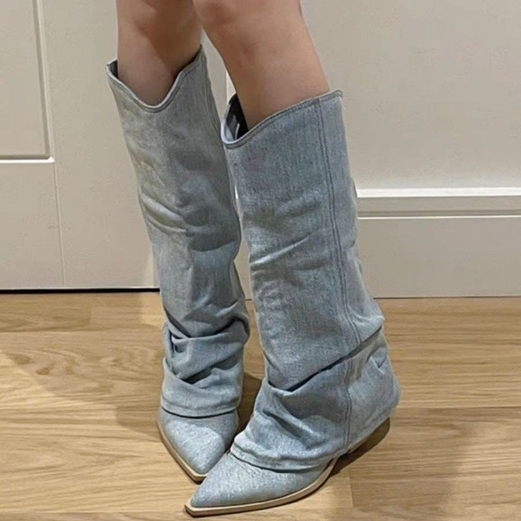 Main Velvexa™ – High Heel Denim Stretch Boots image
